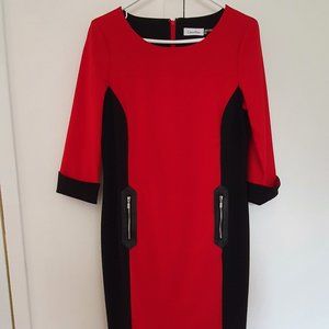 Calvin Klein Red & Black Dress